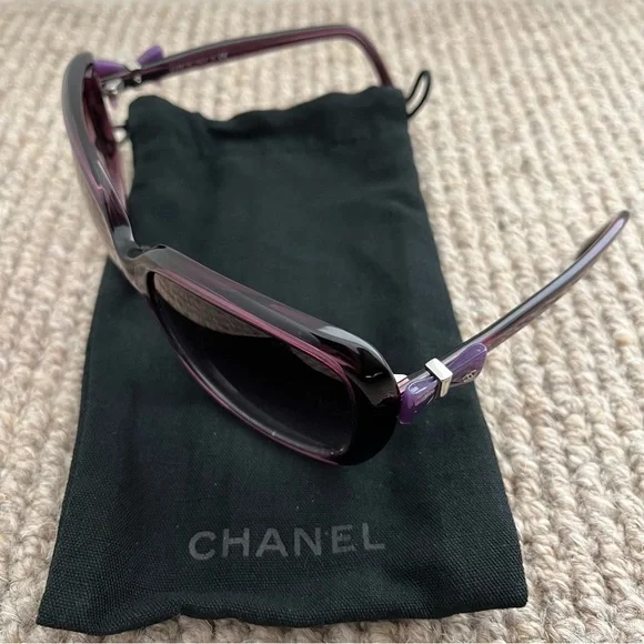 Chanel Acetate CC Bow Sunglasses 5171 Purple - Picture 1 of 10